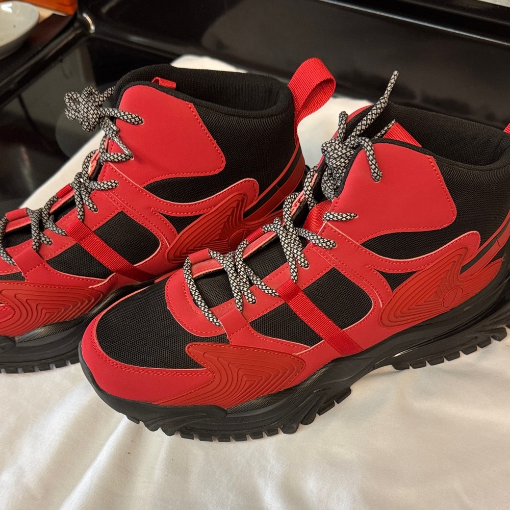 Stylish Red Javi Jiggy Red And Black Men's Boots View 2